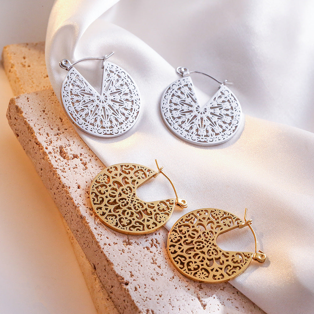 Pendientes al por mayor de acero de titanio boho